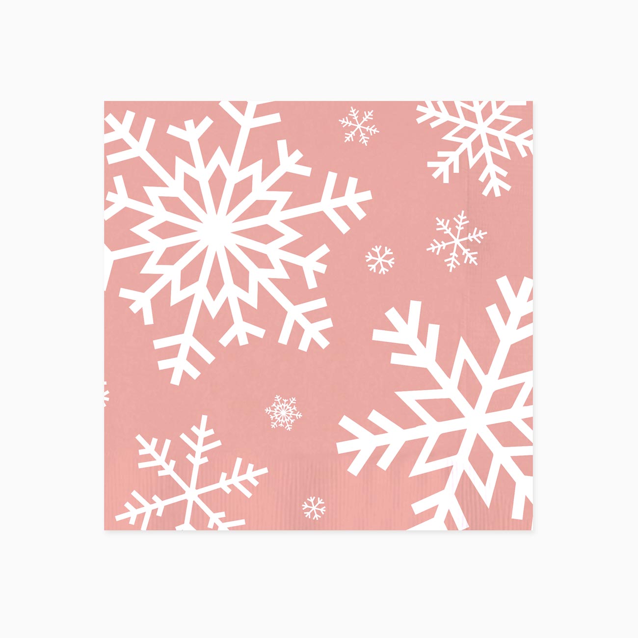 Servilletas Papel Metalizada Navidad Copo de Nieve Oro Rosa