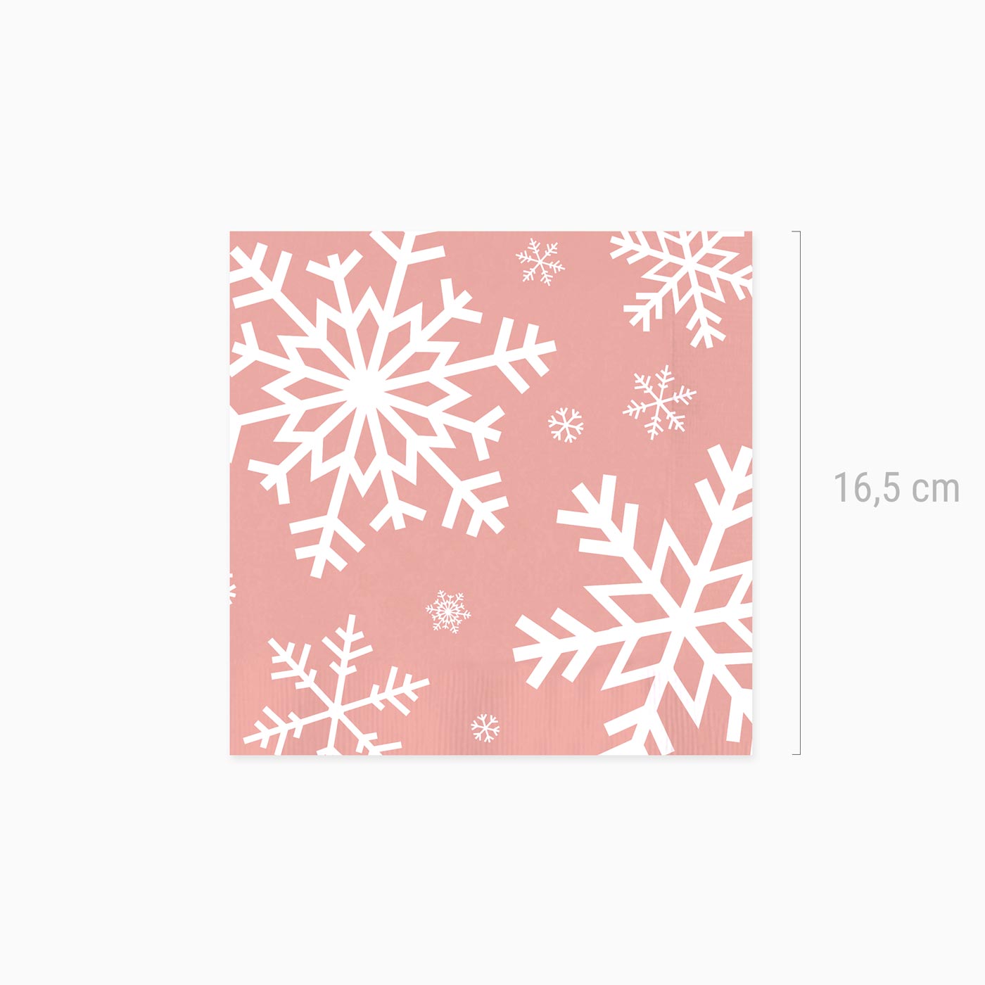 Servilletas Papel Metalizada Navidad Copo de Nieve Oro Rosa