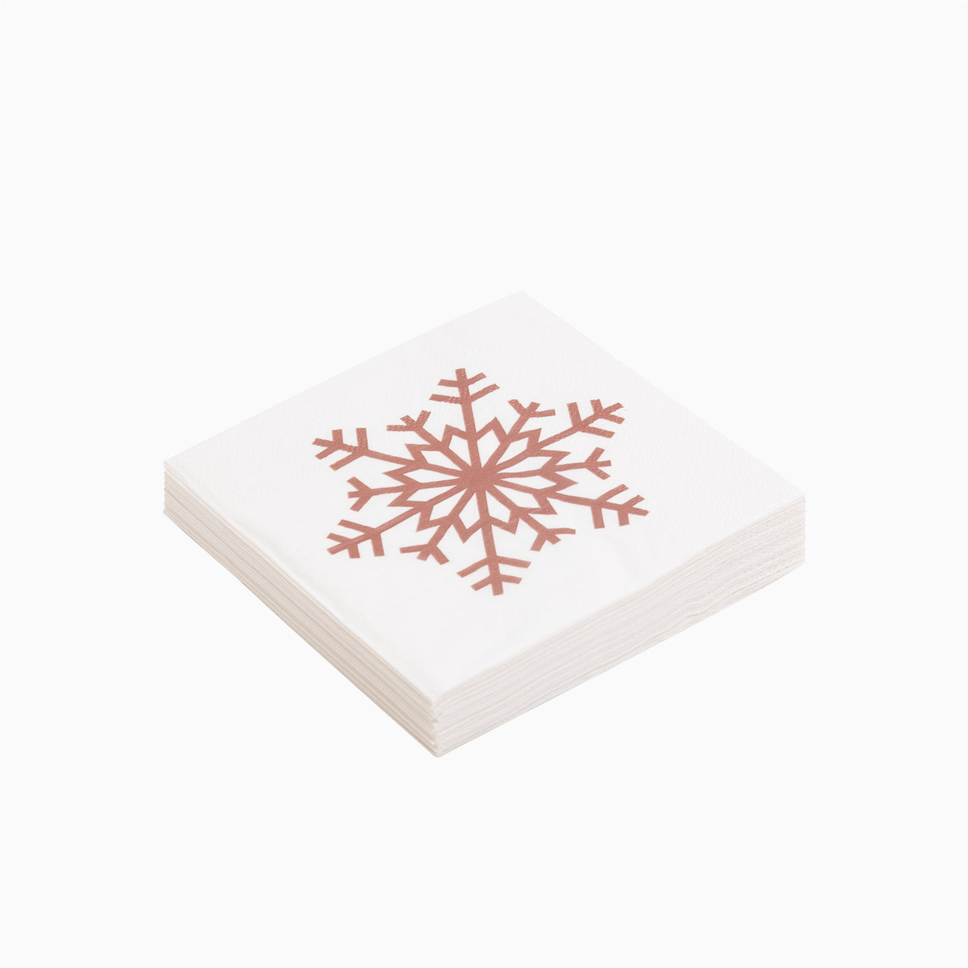 25x25 cm serviettes en papier de Noël flocon de snowflake rose or