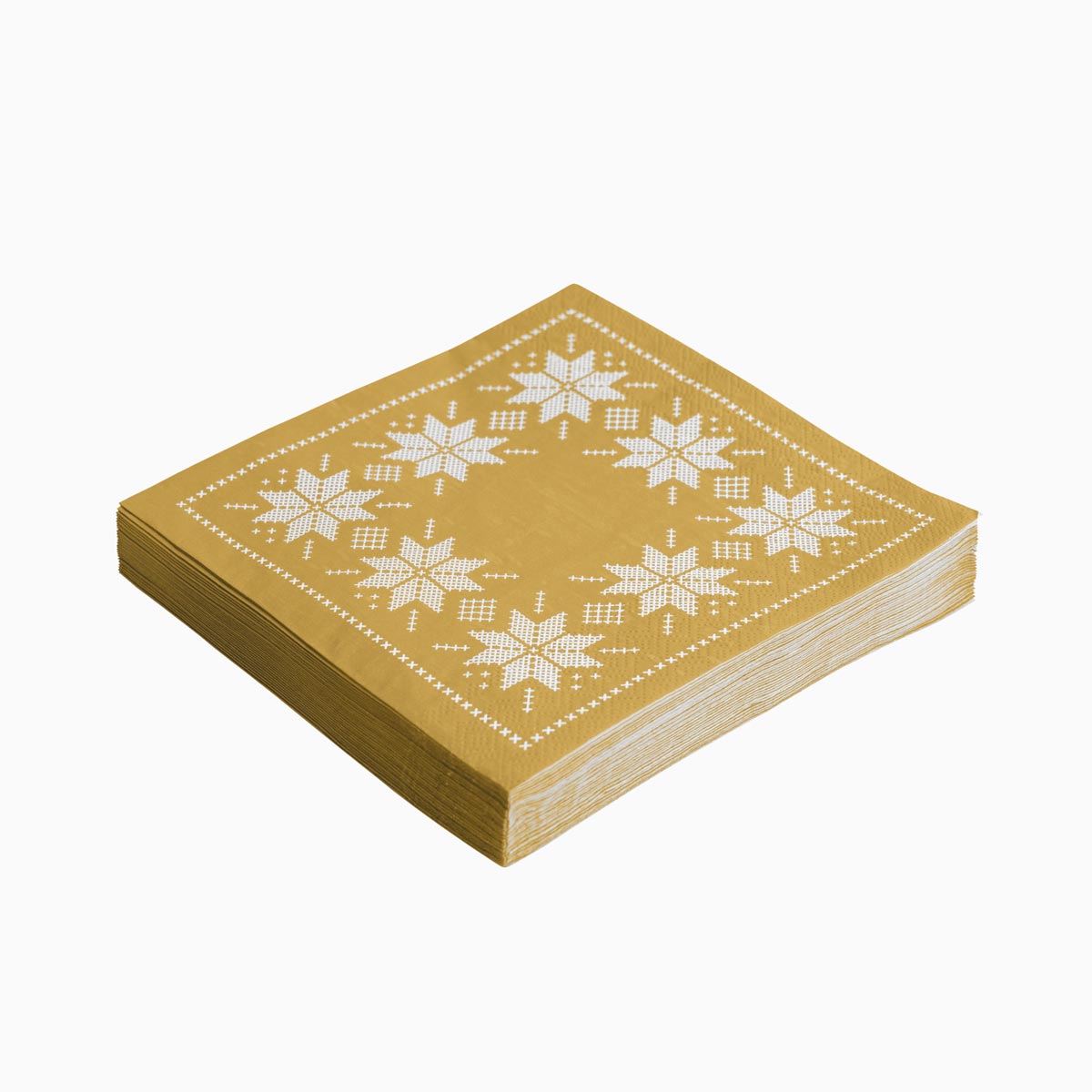 Servilletas Papel Metalizada Navidad Bordado Oro