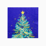 Servilletas Papel Navidad Árbol Azul Noche