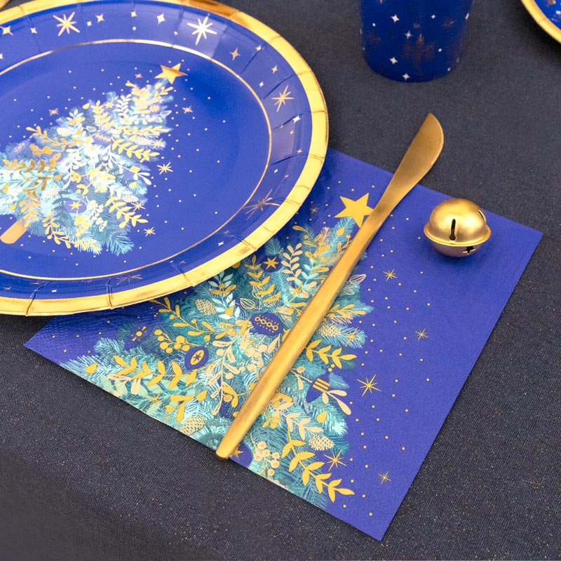 Kit de Natal básico Noite azul 6 pessoas