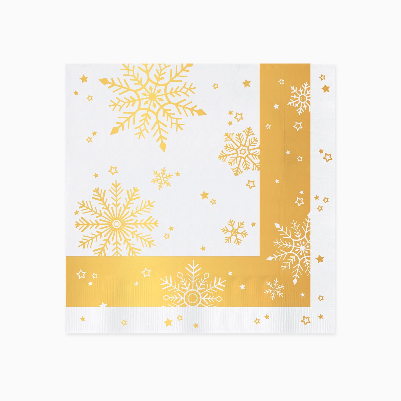 Servilletas Papel 33x33 cm Navidad Copos de Nieve Oro
