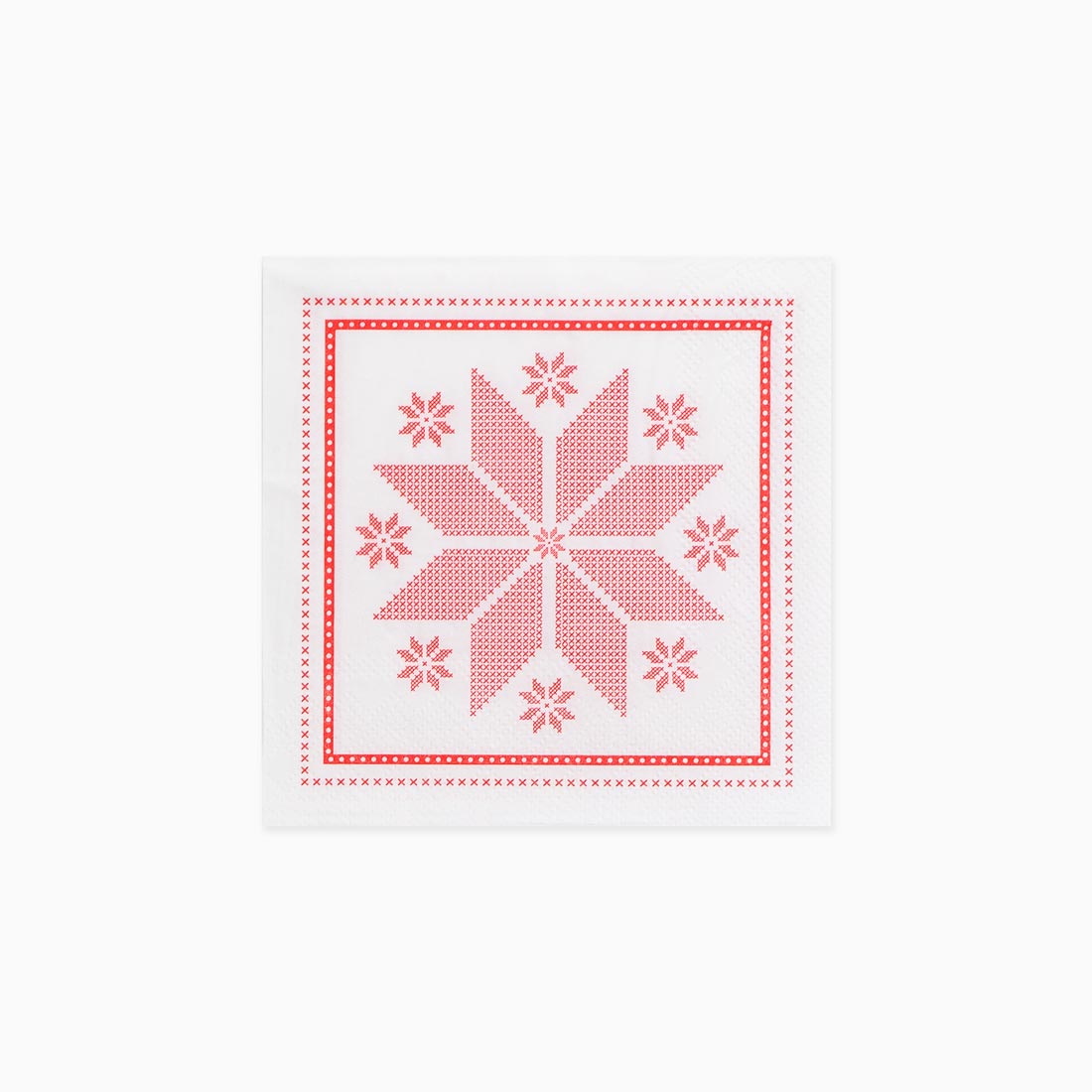 Napkins Red and white embroidery paper