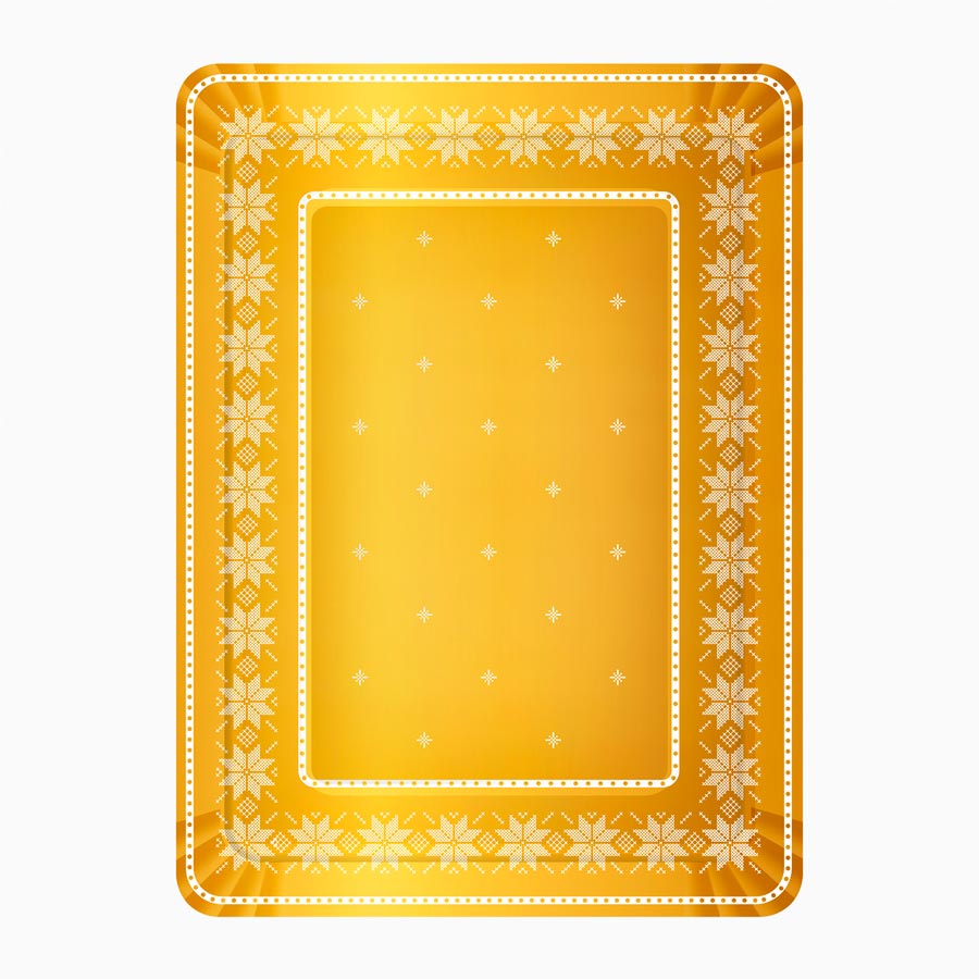 Bandeja retangular de Natal bordada em ouro