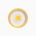 Plato plain cardboard Christmas Ø18 cm embroidered gold