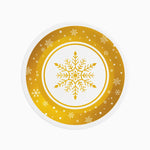 Placa de papelão de Natal Ø 23 cm Copo neve ouro