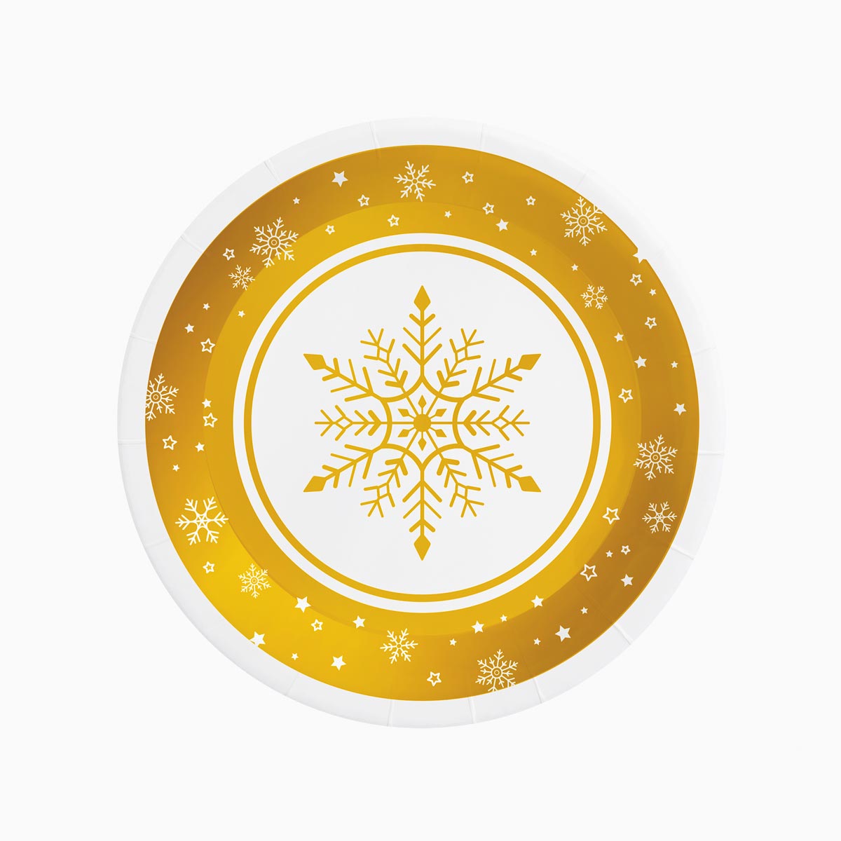 Piatto di cartone di Natale Ø 23 cm Cpo Snow Gold