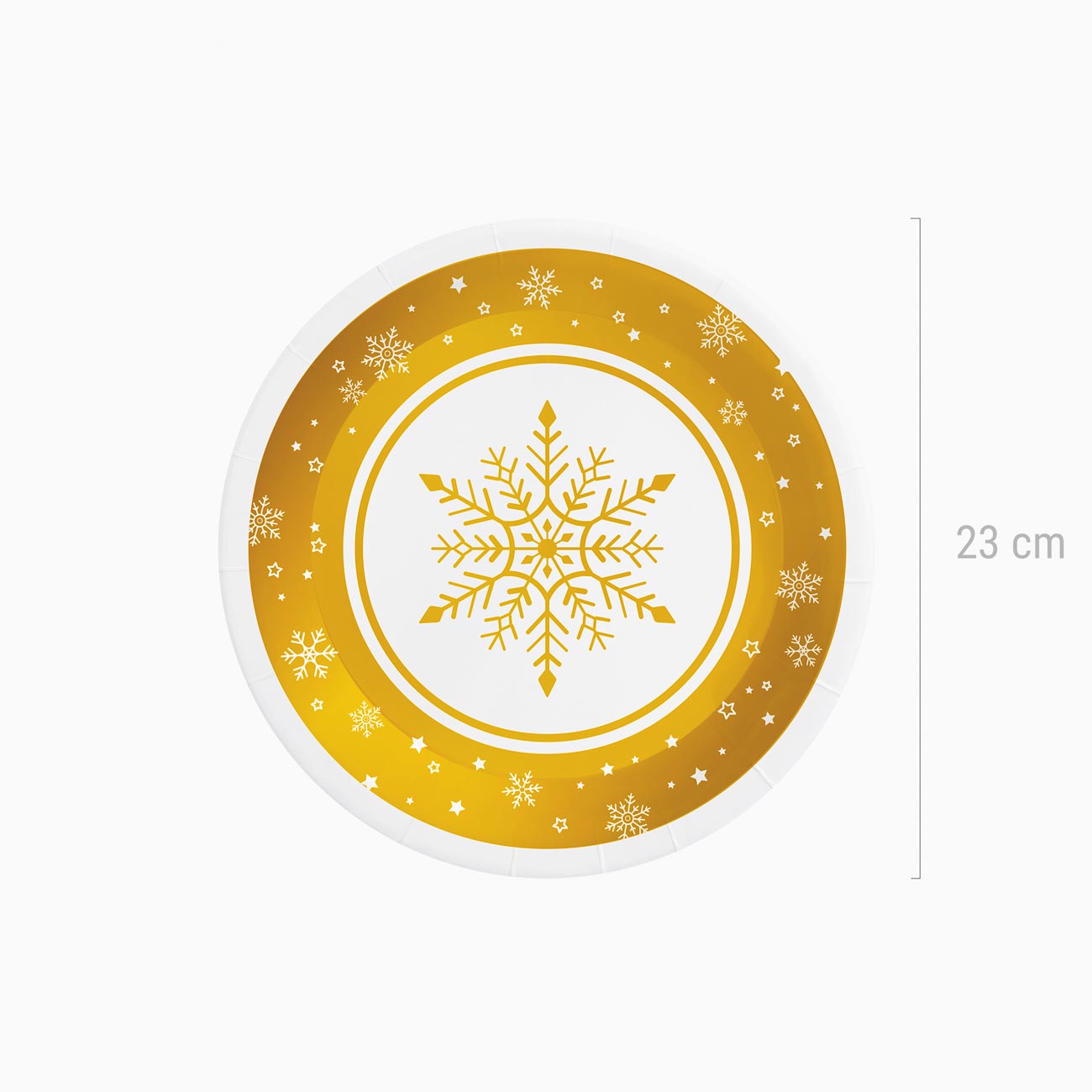 Christmas cardboard plate Ø 23 cm Copo snow gold