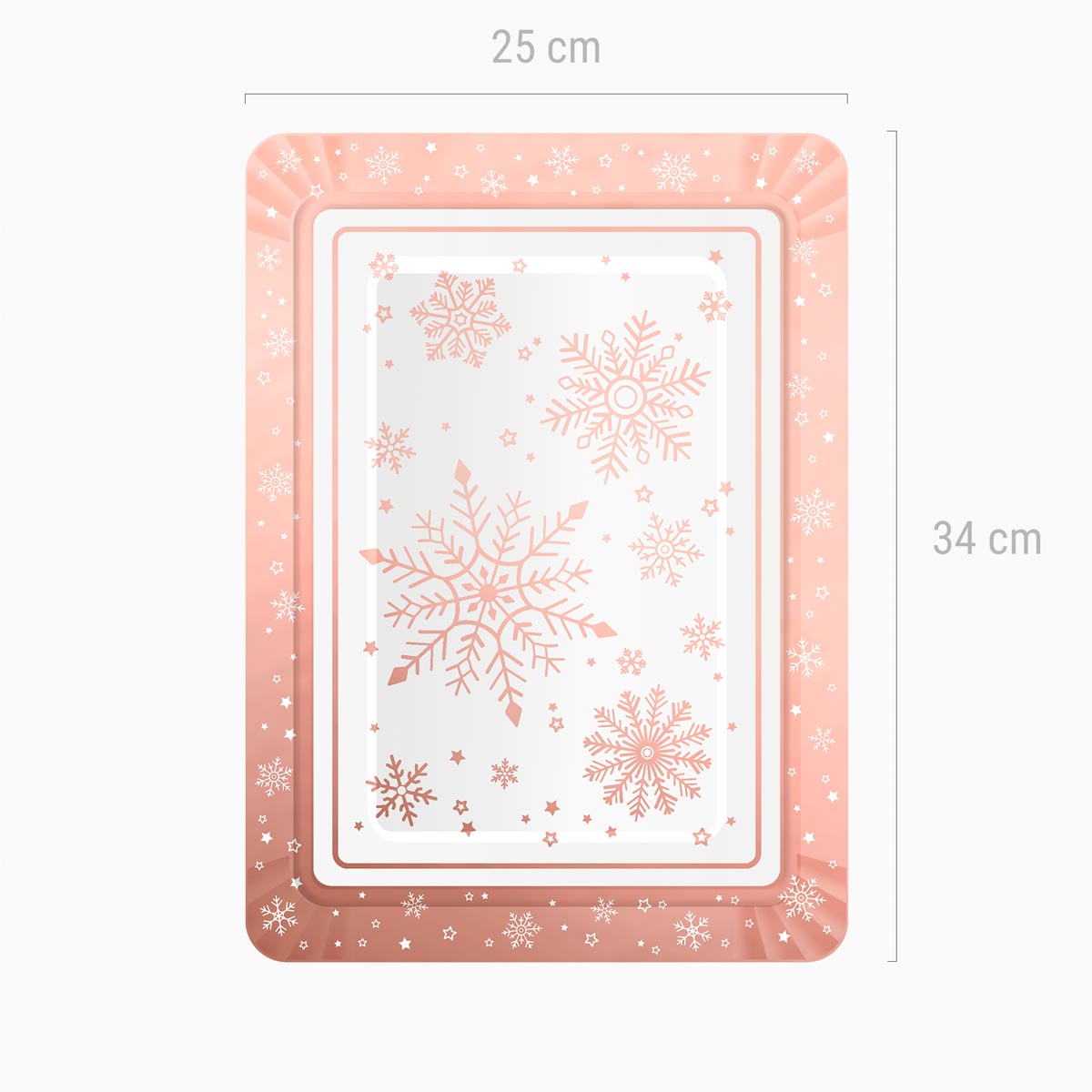 Rectangular Christmas Tray snowflake rose gold