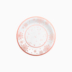 Papelão llano para sobremesa de natal Ø 18 cm de ouro rosa de floco de neve