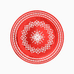 Placa de papelão de Natal Ø 23 cm de bordado vermelho
