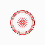 Papelão llano para sobremesa de natal Ø 18 cm de bordado vermelho