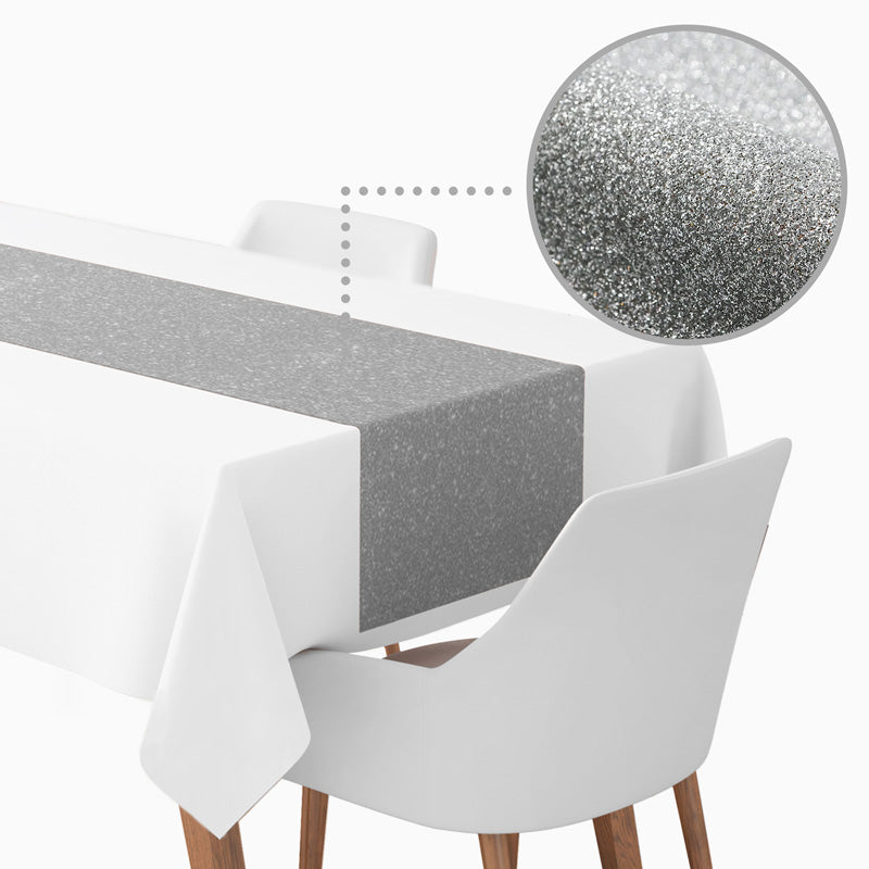 Runner da tavola natalizio 250 cm Argento Glitter