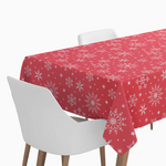 Rollo Mantel Navidad 1,20 x 5 m Rojo Copos de Nieve