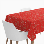 Rollo Mantel Navidad 1,20 x 5 m Rojo con Estampado Floral