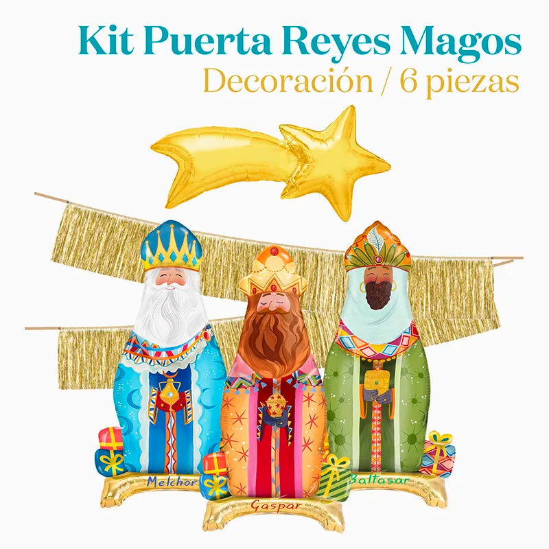 Kit Decoración Puerta Reyes Magos Navidad 6 Piezas