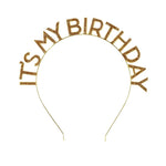 Diadema 'It's My Birthday' Gold