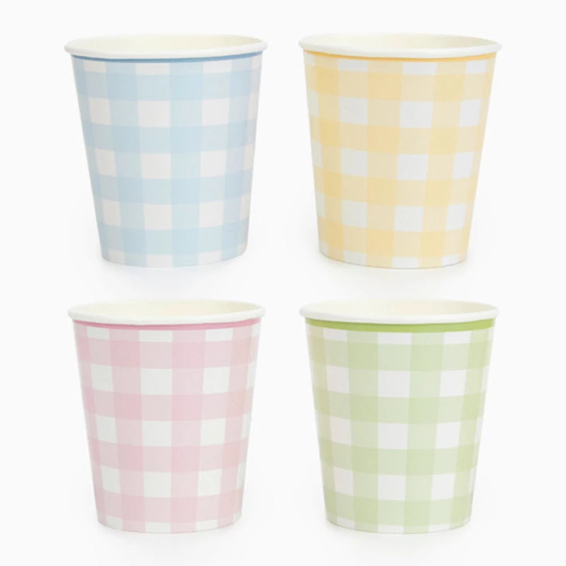 Pappbecher 200 cc Vichy Pastellfarbe