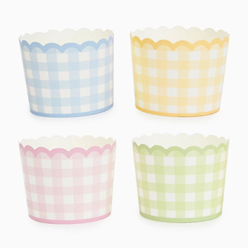 Vasitos Cartón 7 x 6 cm Vichy Pastel Colores Surtidos