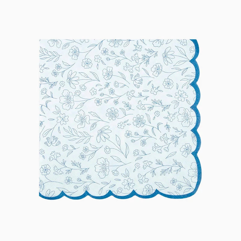 Guardanapos de papel 33 x 33 cm floral azul