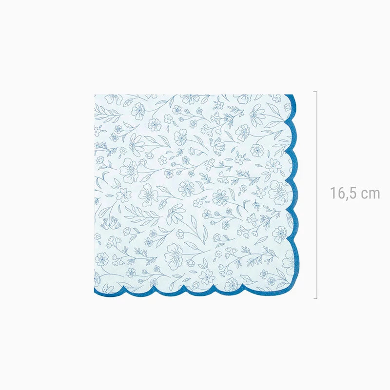 Guardanapos de papel 33 x 33 cm floral azul