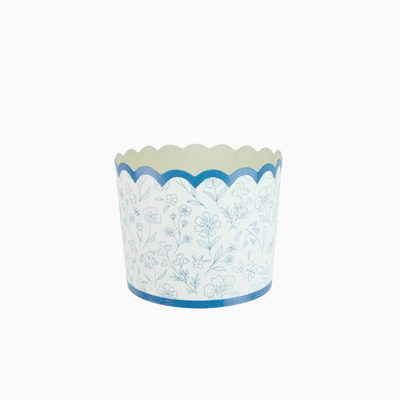 Gobelet en carton 7 x 6 cm Floral Bleu
