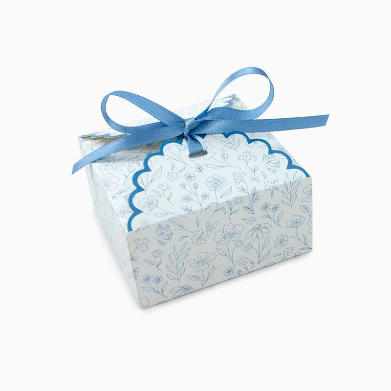 Caixas de presente em cartão 7 x 7 x 3,5 cm Azul Floral