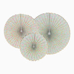 Conjunto de Leques de Papel 23 - 32 - 40 cm Liberty Rosa