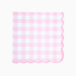 Serviettes papier 33 x 33 cm Vichy Rose Pastel et Blanc