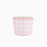 Gobelet Carton 7 x 6 cm Rose Pastel Vichy et Blanc