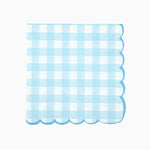 Serviettes papier 33 x 33 cm Vichy Bleu Pastel et Blanc