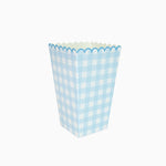 Boîtes à Popcorn 7 x 7 x 12,5 cm Vichy Bleu Pastel et Blanc