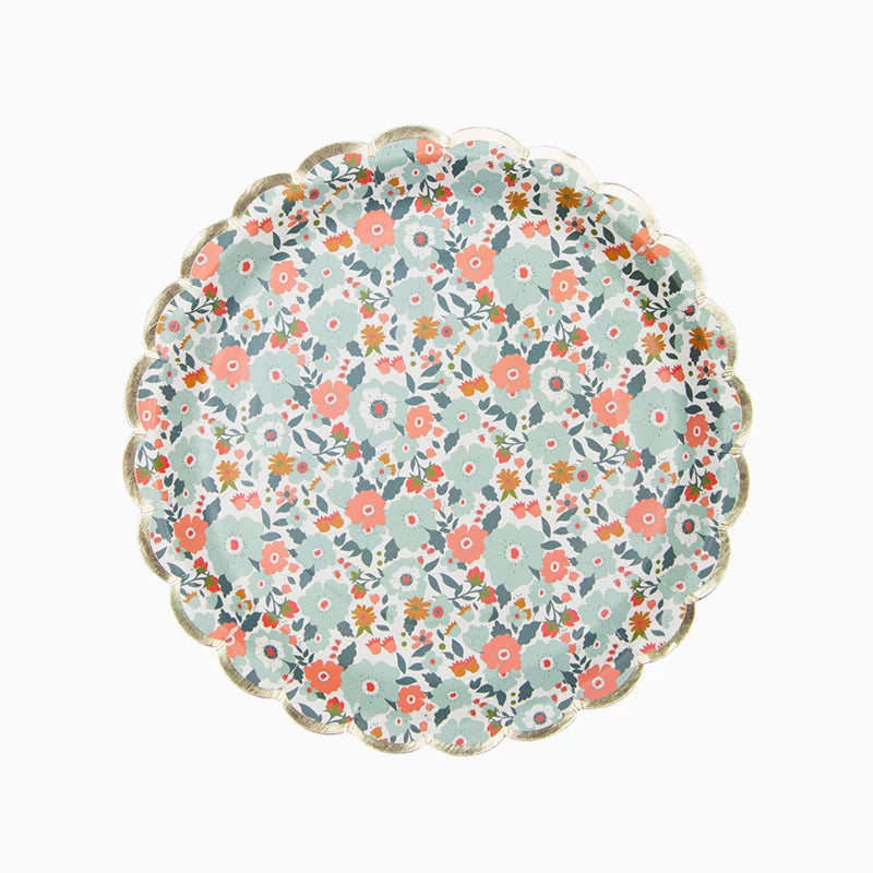 Plato Cartón Llano Ø 23 cm Liberty Azul