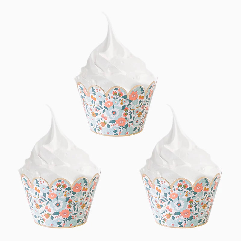 Basi per cupcake 22 x 8 cm Blu Liberty
