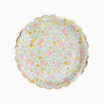 Prato plano de cartão Ø 23 cm Liberty Rosa