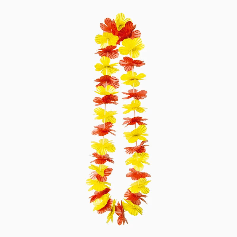 Collana di fiori rossi e gialli