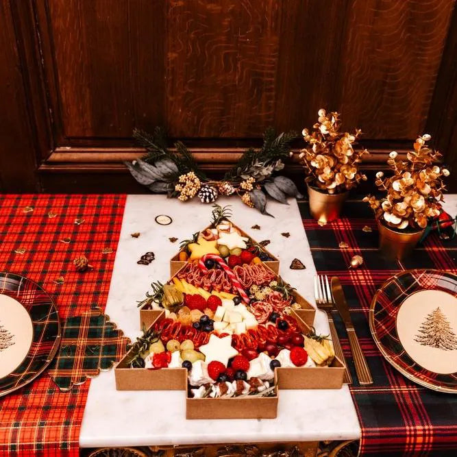 Plateau en carton kraft pour sapin de Noël