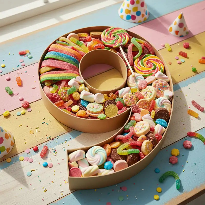 Bandeja Forma Número Cartón Kraft #9