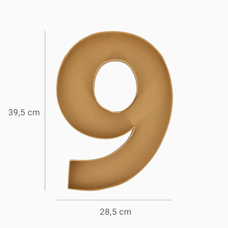 Bandeja Forma Número Cartón Kraft #9