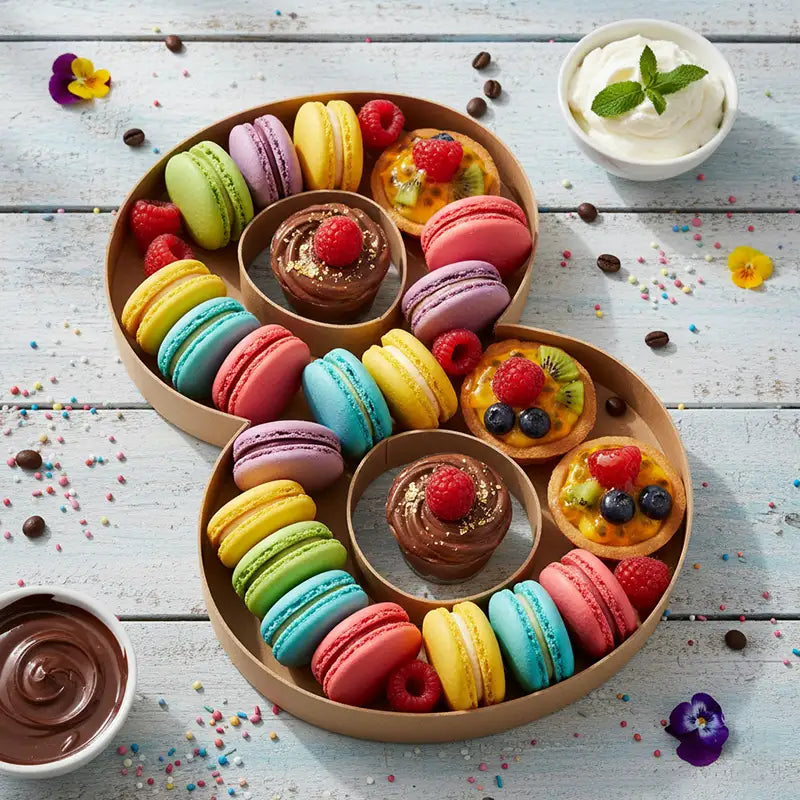 Bandeja Forma Número Cartón Kraft #8