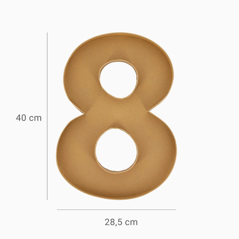 Bandeja Forma Número Cartón Kraft #8