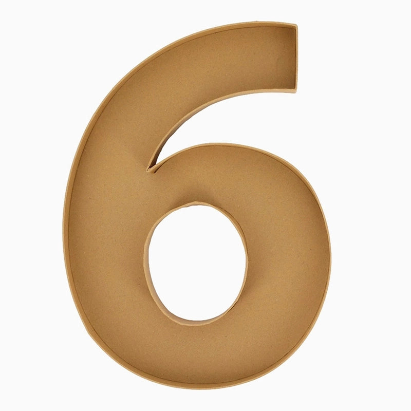 Bandeja Forma Número Cartón Kraft #6