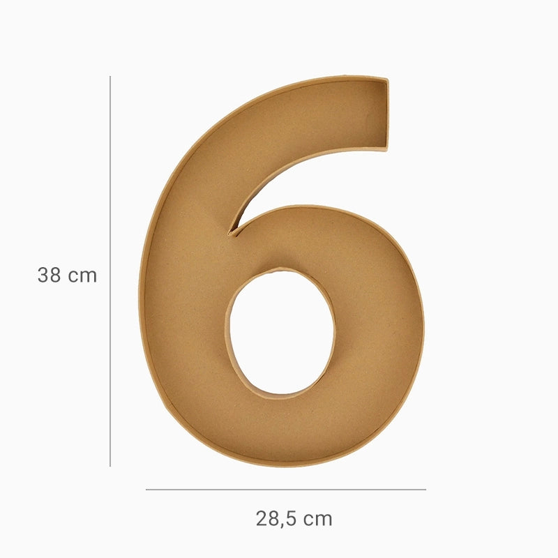 Bandeja Forma Número Cartón Kraft #6