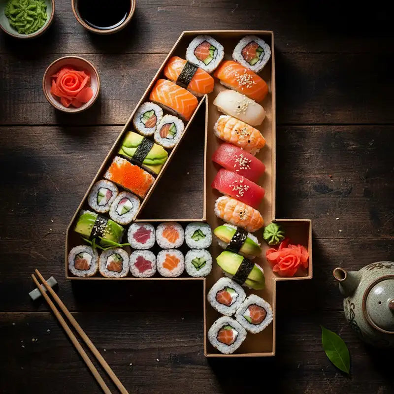 Bandeja Forma Número Cartón Kraft #4