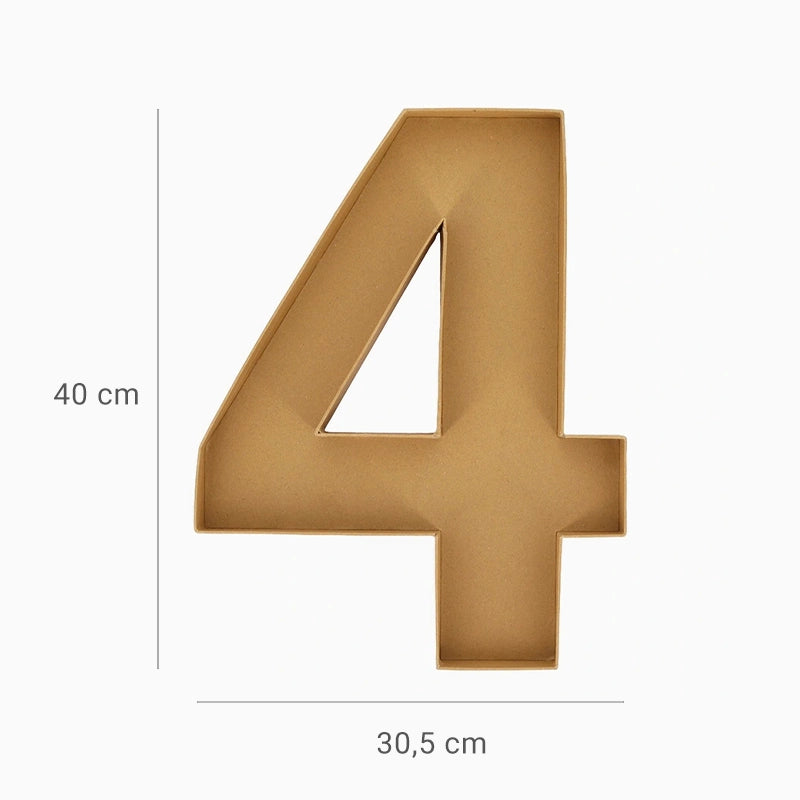 Bandeja Forma Número Cartón Kraft #4