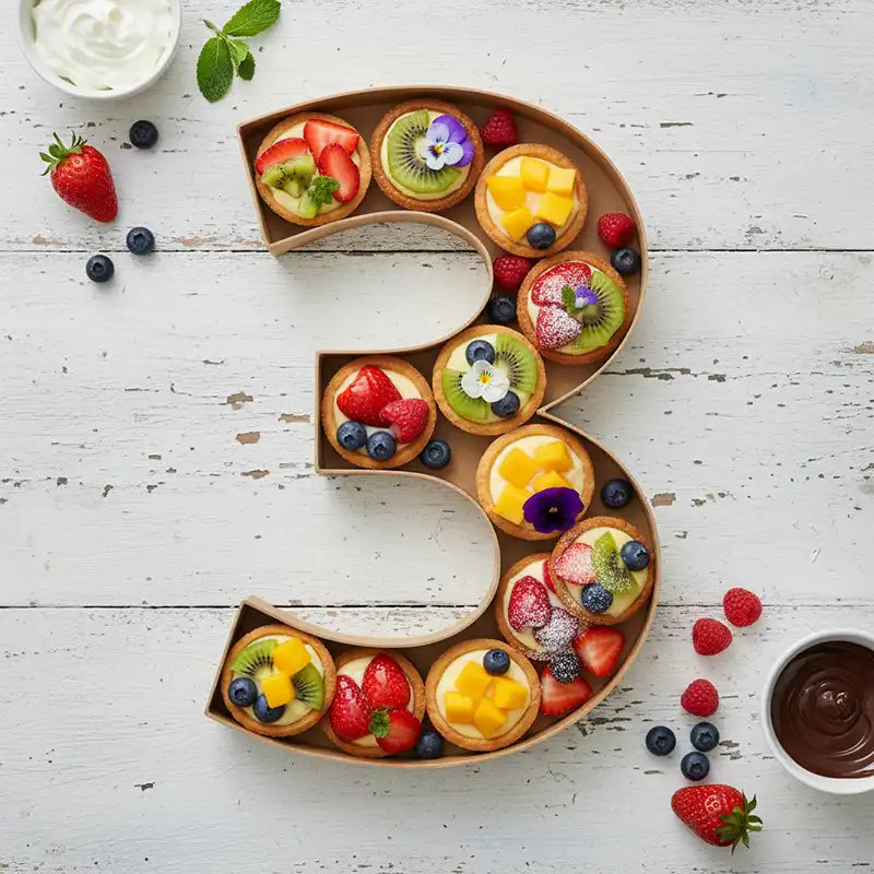 Bandeja Forma Número Cartón Kraft #3