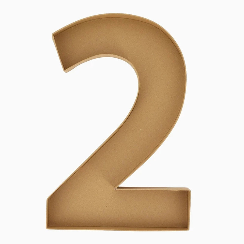 Kraft Cardboard Number Shape Tray #2 – Oh Yeah! by Partylosophy