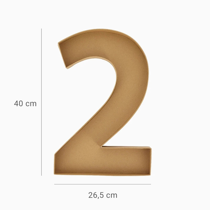 Bandeja Forma Número Cartón Kraft #2