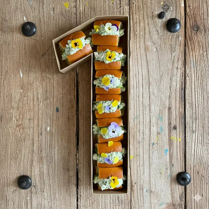 Bandeja Forma Número Cartón Kraft #1